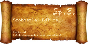 Szoboszlai Bács névjegykártya